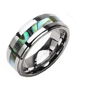   Abalone Inlay Step Design Dome Ring Band Size 5   13 R130 Jewelry