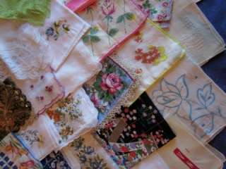 50 Vintage Ladies Hankies All Kinds Floral Embroidery Wedding Lace 