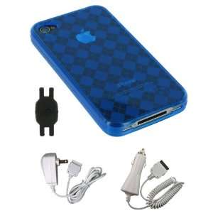  Crystal Skin Case + Wall Charger + Car Charger for Apple iPhone 