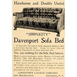 1905 Ad Davenport Sofa Bed Simplicity Jamestown Lounge   Original 