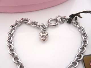   Couture Faceted Heart Banner Bracelet Silvertone Clear stone  