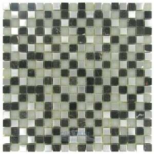   glass and metal mosaic tile in french roast metal