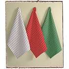 TAG Dasher Dish Towels Set of 3   Green/Red/Whit​e