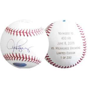  Alex Rodriguez Autographed MLB Baseball with Youngest to 