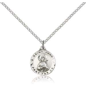 Saint Jude Medals   Sterling Silver St. Jude Pendant Including 18 Inch 