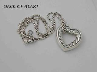 David Yurman Large Pave Diamond Cable Heart Necklace  