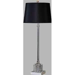  Table Buffet Lamp with Black Drum Shade