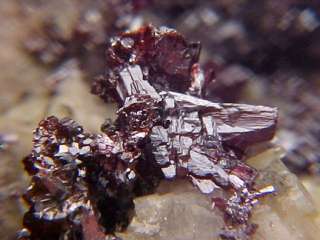 Proustite & Argentopyrite on Calcite Crystal GERMANY  