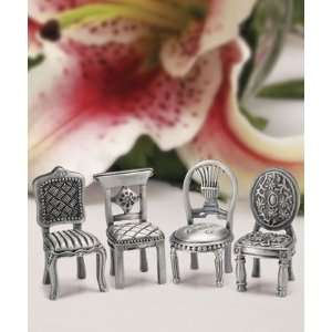  Pewter Chair Figurine Placecard Holders (Set of 48)