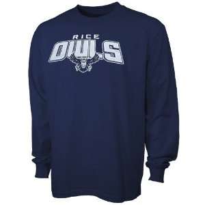 Rice Owls Navy Blue Big Time Long Sleeve T shirt:  Sports 