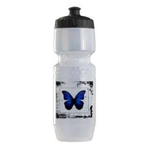  Trek Water Bottle Clear Blk Blue Butterfly Still Life 