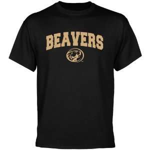  Bemidji State Beavers Black Logo Arch T shirt Sports 