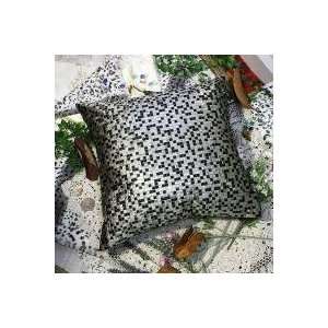  [Black Silver Mosaic] Decorative Pillow Cushion / Floor 
