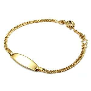  ID BRACELET, DOUBLE ROMBO CHAIN, GOLD PLATED, 13/15CM, NEW 