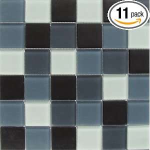   Glass Tile, 2 by 2 Inch Tile on a 12 by 12 Inch Mosaic Mesh, Shadow