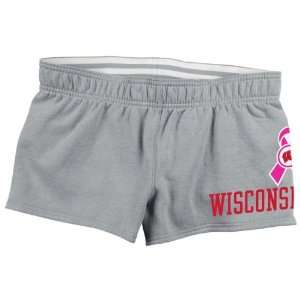   Grey Breast Cancer Awareness Ribbon Rollover Shorts: Sports & Outdoors