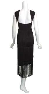 MARINA RINALDI Sassy Black Flapper Fringed Evening Dress WOMENS 22W 