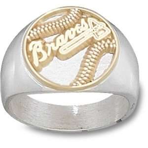  Atlanta Braves MLB Pierced Baseball Ring (14kt): Sports 