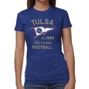 Tulsa Golden Hurricane Ladies Pennant Sport Juniors Tri Blend T Shirt 