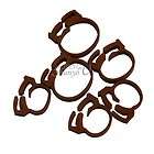 new 6 pcs brown smart wire cord cable ring clamp