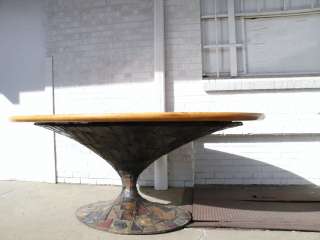 60s Modernist PAUL EVANS Tulip Pedestal BRUTALIST Dining Table 