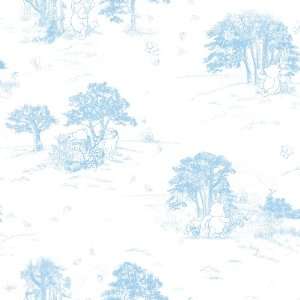   Classic Toile Wallpaper, Pastel Blue, 20.5 Inch Wide: Home Improvement