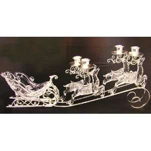  20 Reindeer & Sleigh Christmas Taper Candle Holder: Home 