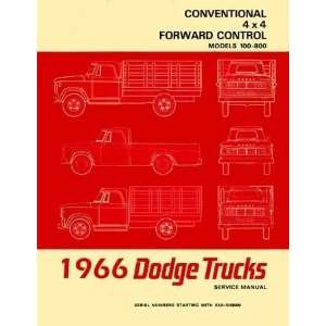  1966 Dodge D100 D200 D300 D400 Truck Shop Service Manual 