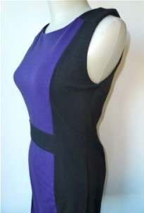   Purple Colorblocked Ponte Knit Sheath Dress Petite Small PS  