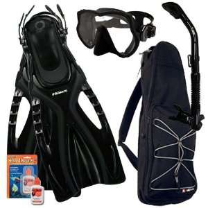   Snorkeling Scuba Dive Frameless Mask Fins Dry Snorkel Gear bag Set