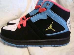NEW Air Jordan Nike Black Neon High Tops Kids Suede  