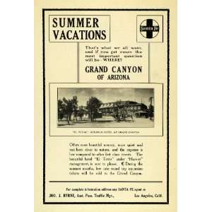  1908 Ad El Tovar Hotel Santa Fe Railway Grand Canyon 