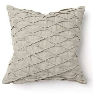  Diamond Tuck Stitch Natural Throw Pillow   Set of 2