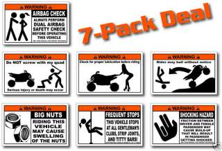 Pack Sport ATV Warning Stickers Decal Quad Racer Z400  