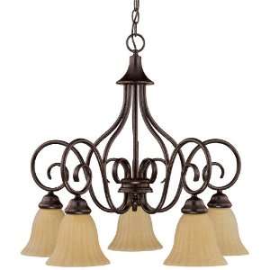 Nuvo Lighting 60/2892 Moulan 5 Light Chandelier with Champagne Linen 