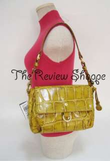   Natalie Flap Baguette Purse Bag Soft Gold Honeybee Yellow NWT $225