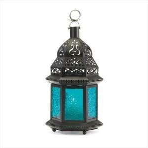  Blue Glass Moroccan Style Lantern LanternsHome Decor 