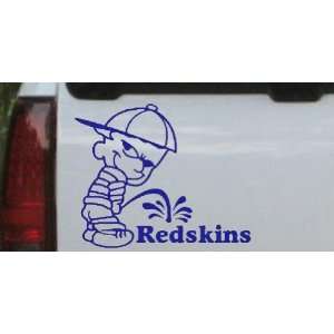 Pee On Redskins Car Window Wall Laptop Decal Sticker    Blue 10in X 8 