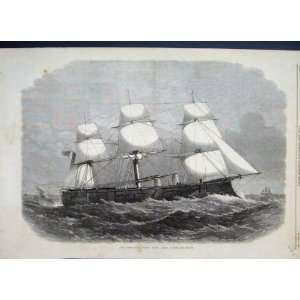   1867 Iron Clad Fleet Hms Lord Clyde Ship Sea Old Print