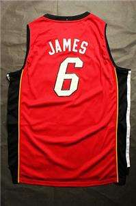 LEBRON JAMES #6 MIAMI HEAT NBA REVOLUTION 30 JERSEY RED  