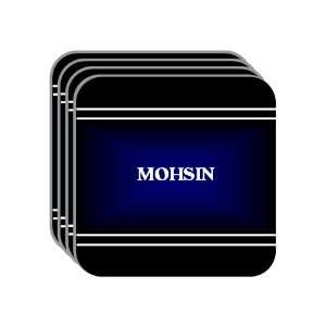 Personal Name Gift   MOHSIN Set of 4 Mini Mousepad Coasters (black 
