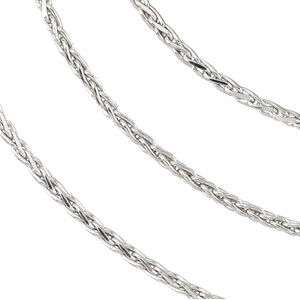 NEW 14K Solid WHITE Gold 18 1mm WHEAT Chain 2.88gm  