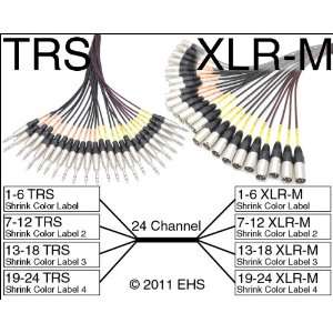  Mogami 2936 24 Channel TRS 1/4 to XLR M snake 