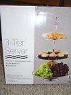   SERVER STAINLESS STEEL TIERED SERVEWARE 14 X 23 HOLIDAY/PARTY SET UP