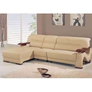   : Global Furniture Modern 3Pc Leather Sectional Sofa: Home & Kitchen