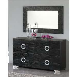  Modern Dresser and Mirror Valencia in Black Made in Spain 
