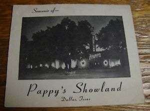 1940s Pappys Showland Souvenir Brochure Dallas TX  