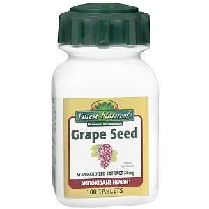  Finest Natural Grape Seed 50mg Tablets, 100 ea Health 