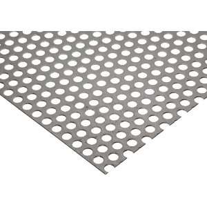 Hot Rolled Steel A36 Perforated Sheet, Staggered 0.375 Round Perfs, 0 