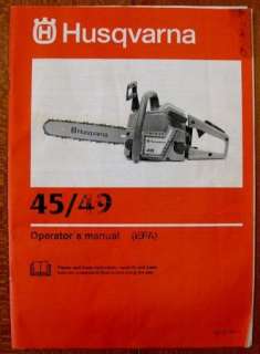 HUSQVARNA 45/49 Chain Saw Operators Manual + Bonus  